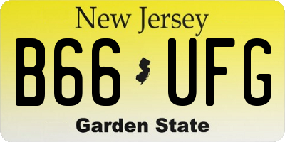 NJ license plate B66UFG