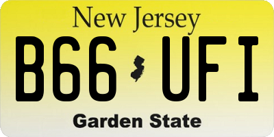 NJ license plate B66UFI