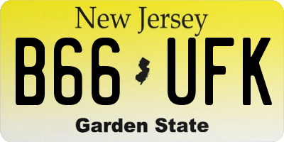 NJ license plate B66UFK