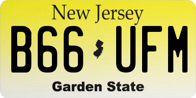 NJ license plate B66UFM