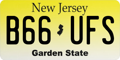 NJ license plate B66UFS