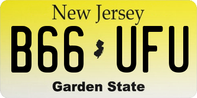 NJ license plate B66UFU