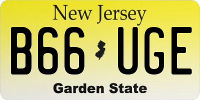 NJ license plate B66UGE