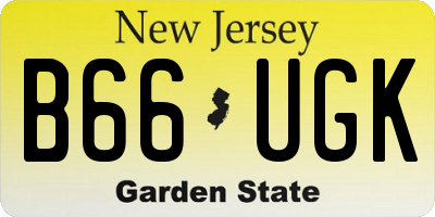 NJ license plate B66UGK