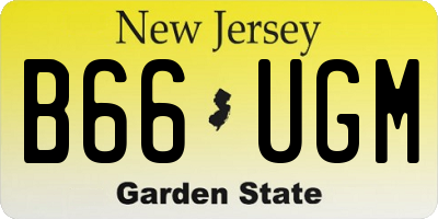 NJ license plate B66UGM