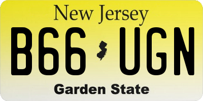 NJ license plate B66UGN
