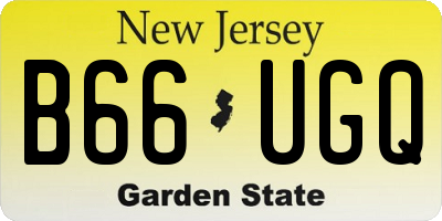 NJ license plate B66UGQ