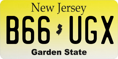 NJ license plate B66UGX