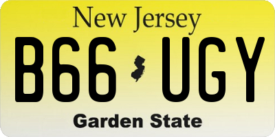 NJ license plate B66UGY