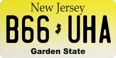 NJ license plate B66UHA