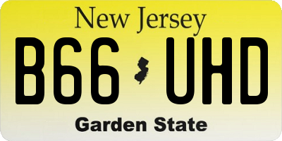 NJ license plate B66UHD