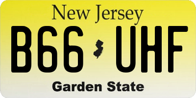 NJ license plate B66UHF