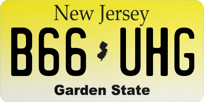 NJ license plate B66UHG