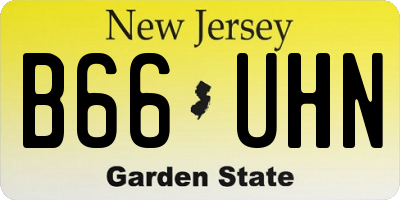 NJ license plate B66UHN