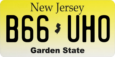 NJ license plate B66UHO