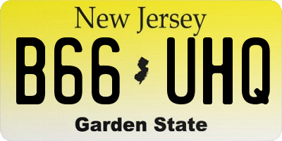 NJ license plate B66UHQ