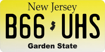 NJ license plate B66UHS