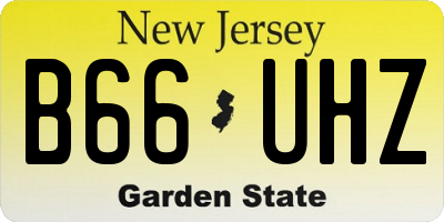 NJ license plate B66UHZ