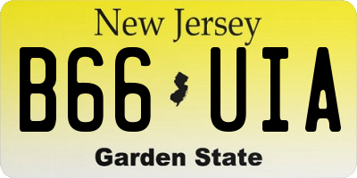 NJ license plate B66UIA