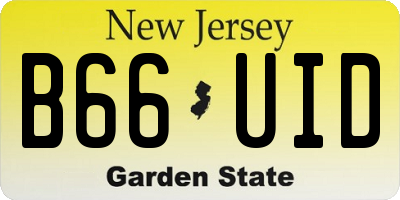 NJ license plate B66UID