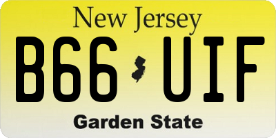 NJ license plate B66UIF