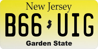 NJ license plate B66UIG