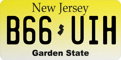 NJ license plate B66UIH