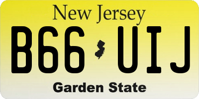 NJ license plate B66UIJ