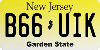 NJ license plate B66UIK