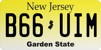 NJ license plate B66UIM