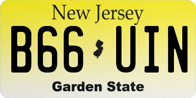 NJ license plate B66UIN