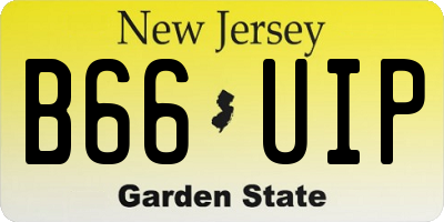 NJ license plate B66UIP