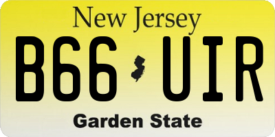 NJ license plate B66UIR