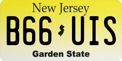 NJ license plate B66UIS