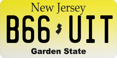 NJ license plate B66UIT