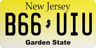 NJ license plate B66UIU