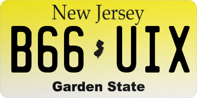 NJ license plate B66UIX