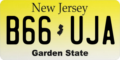 NJ license plate B66UJA