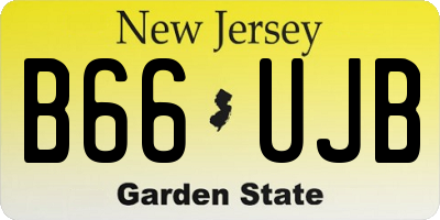NJ license plate B66UJB