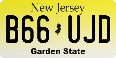 NJ license plate B66UJD