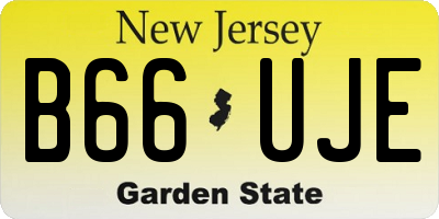 NJ license plate B66UJE