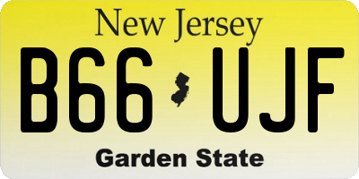 NJ license plate B66UJF