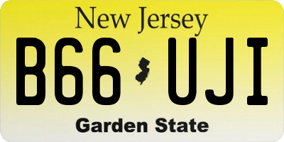 NJ license plate B66UJI