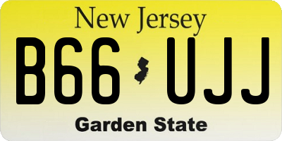 NJ license plate B66UJJ