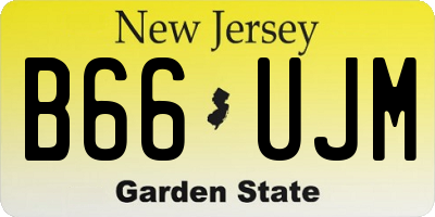 NJ license plate B66UJM