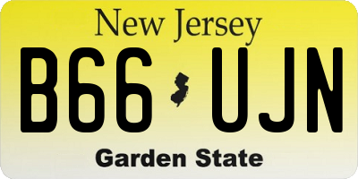 NJ license plate B66UJN