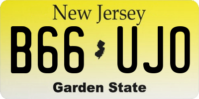 NJ license plate B66UJO