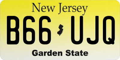 NJ license plate B66UJQ