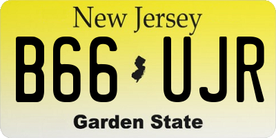 NJ license plate B66UJR