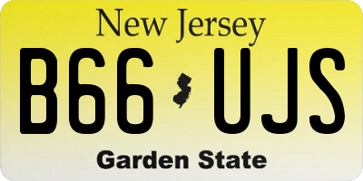 NJ license plate B66UJS